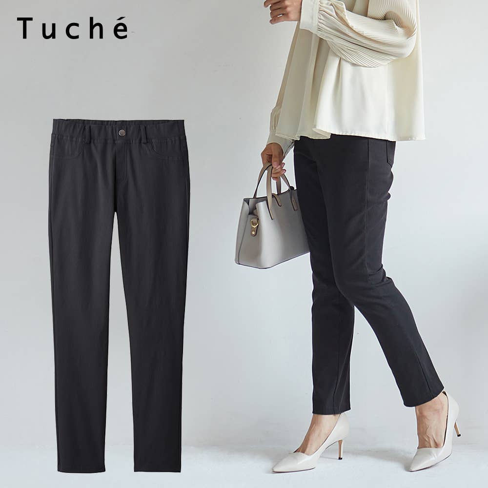 【ストレート】ハイストレッチ綿混レギンスパンツ